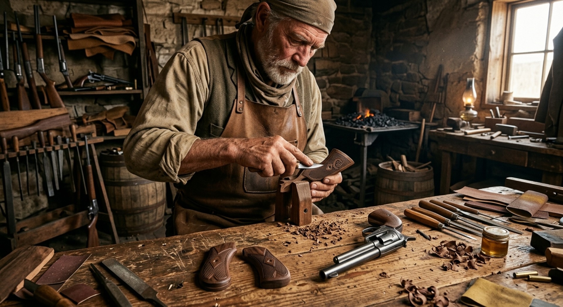 Atelier d'ébénisterie armurière RGOLIAM - Fabrication de crosses et poignées d'armes